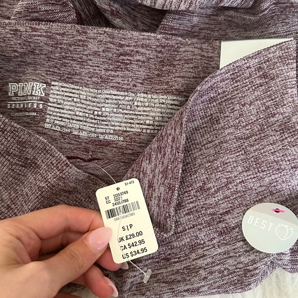 NWT PINK VS SEAMLESS HIGH WAIST FULL LENGHT WORKOUT LEGGINGS - Picture 5 of 7